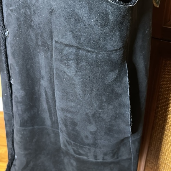 Eskandar Black Sleeveless Suede Leather shearling Vest Sz1 Large - Picture 2 of 8